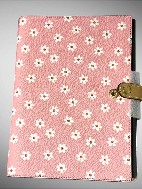 Coach Handbags - Coach Floral Print Notebook Journal Pink Leather Canvas CFA42 NWT Denim